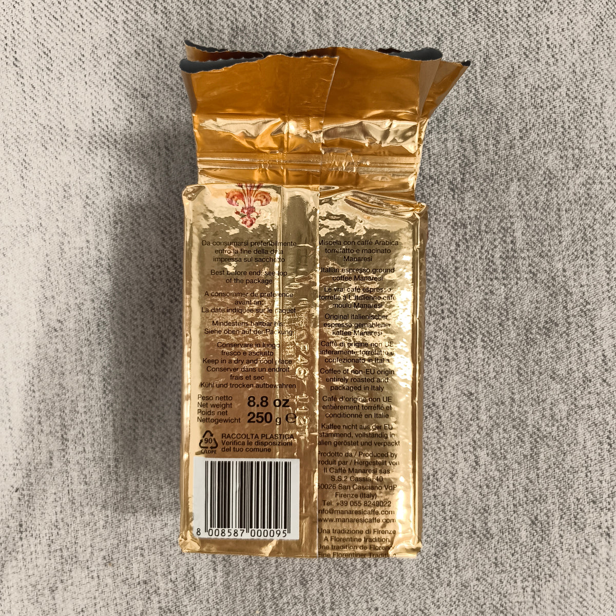 Manaresi - Gran Bar Oro (Whole Bean Coffee 250g)
